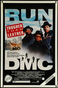 6w0598 TOUGHER THAN LEATHER 1sh 1988 great image of Run DMC, Darryl McDaniels, Jam Master Jay!