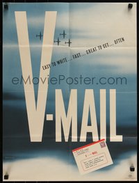 6w0926 V-MAIL 18x24 WWII war poster 1944 Victory Mail, Bogorad art of airplanes in sky, ultra rare!