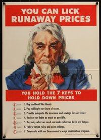6w0930 YOU CAN LICK RUNAWAY PRICES 16x23 WWII war poster 1943 great James Montgomery Flagg art!