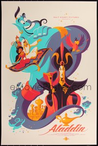 6x0032 ALADDIN signed 24x36 art print 2014 by Tom Whalen, Mondo, first edition, with 'mouse ears'!