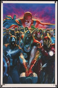 6x0726 AVENGERS #28/150 16x24 art print 2020 Marvel, Avengers #700, many characters by Alex Ross!
