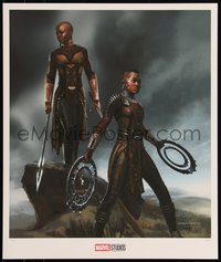 6x0767 BLACK PANTHER #4/50 16x19 art print 2019 Anthony Francisco, Okoye & Nakia Warriors!