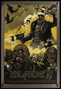 6x0107 BLADE II signed #18/175 24x36 art print 2010 by artist Mike Sutfin, Mondo, Green edition!