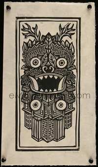 6x0925 BRIAN REEDY signed 9x15 art print 2020s by the artist, linocut, Flip Face Block Print!