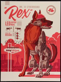 6x0571 FALLOUT 18x24 art print 2023 art by Tom Whalen, New Vegas, regular edition, Cyberhound Rex!