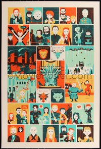 6x0193 GAME OF THRONES signed #24/50 24x36 art print 2015 by Dave Perillo, art of cast and scenes!