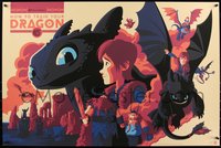 6x0230 HOW TO TRAIN YOUR DRAGON #46/75 24x36 art print 2018 art by Tom Whalen, scroll edition!