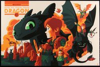 6x0229 HOW TO TRAIN YOUR DRAGON #222/250 24x36 art print 2018 art by Tom Whalen, regular edition!