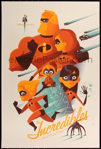 6x0233 INCREDIBLES signed #184/325 24x36 art print 2014 Mondo, art by Tom Whalen, first edition!