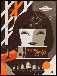 6x0589 INVASION OF ASTRO-MONSTER signed #42/50 18x24 art print 2013 by Tom Whalen, Planet X, 1st.!