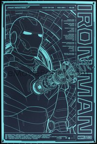 6x0245 IRON MAN #4/50 24x36 art print 2020 GID art by Bruce Yan, Arc Reactor Glow edition!