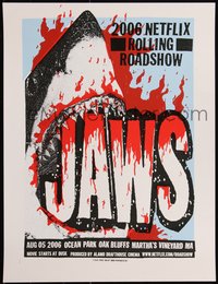 6x0711 JAWS 18x23 art print 2006 Mondo, Print Mafia art of classic man-eating shark, Alamo!