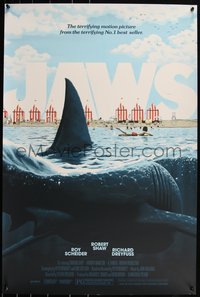 6x0250 JAWS #18/200 24x36 art print 2020 Mondo, Flory art of the massive shark, regular edition!