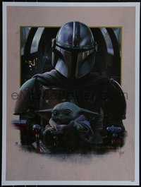 6x0617 MANDALORIAN #18/100 18x24 art print 2020 Juan Carlos Ruiz Burgos, Clan of Two, foil edition!