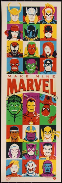 6x0822 MARVEL COMICS signed #12/25 artist's proof 12x36 art print 2017 by Perillo, Make Mine Marvel!