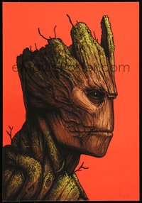 6x0788 MIKE MITCHELL artist signed #76/810 13x19 art print 2017 Mondo, cool profile art of Groot!