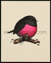 6x0955 MIKE MITCHELL signed #122/1111 8x10 art print 2018 Fat Birds, Pink Robin!