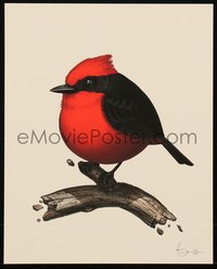 6x0962 MIKE MITCHELL signed #58/450 8x10 art print 2017 Fat Birds, Vermillion Flycatcher!