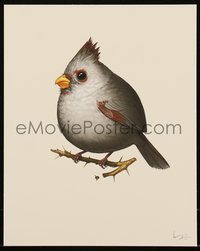 6x0954 MIKE MITCHELL signed #12/200 8x10 art print 2015 Fat Birds, Desert Cardinal: female!