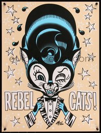 6x0624 MITCH O'CONNELL 18x24 art print 2010s completely different art of Rebel Cats!