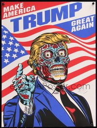 6x0625 MITCH O'CONNELL artist signed 18x24 art print 2017 absolutely wacky art of Trump in They Live!