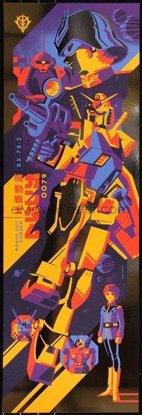 6x0825 MOBILE SUIT GUNDAM signed #3/7 artist's proof 12x36 art print 2023 by Tom Whalen, foil var!