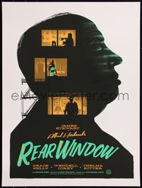 6x0634 REAR WINDOW #105/225 18x24 art print 2019 Mondo, Pullin art of cast & Hitchcock, regular ed.!