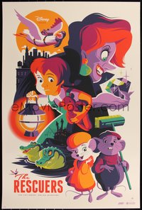 6x0356 RESCUERS signed #36/40 artist's proof 24x36 art print 2017 Mondo, art by Tom Whalen, regular edition!