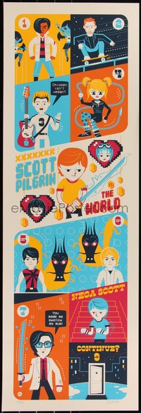 6x0833 SCOTT PILGRIM VS. THE WORLD signed #23/100 12x36 art print 2014 by Dave Perillo!