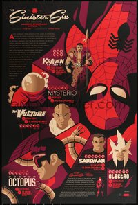 6x0379 SINISTER SIX signed #16/150 24x36 art print 2016 by Tom Whalen, Mondo, variant edition!