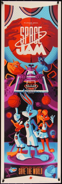 6x0834 SPACE JAM signed #1/35 artist's proof 12x36 art print 2022 by Tom Whalen, regular edition!