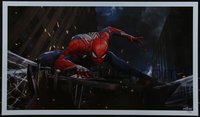 6x0777 SPIDER-MAN #22/75 14x24 art print 2010s Marvel Comics, art of him crouching!