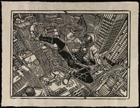 6x0495 SPIDER-MAN signed 20x26 art print 2010s by Brian Reedy, linocut, block print!