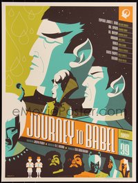 6x0647 STAR TREK #32/260 18x24 art print 2010 Mondo, art by Tom Whalen, Journey to Babel, 1st ed.!