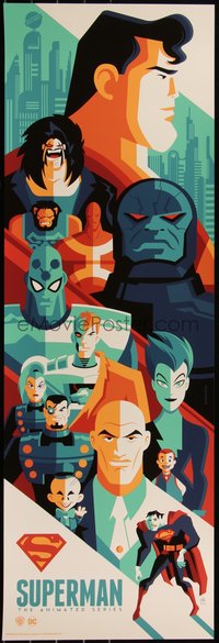 6x0836 SUPERMAN: THE ANIMATED SERIES signed #37/45 artist's proof 12x36 art print 2012 Whalen, reg.!