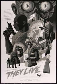 6x0421 THEY LIVE signed #1/25 artist's proof 24x36 art print 2022 by Tom Whalen, variant edition!