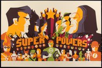 6x0435 TOM WHALEN #278/280 24x36 art print 2011 Mondo, Tom Whalen, Super Powers, first edition!