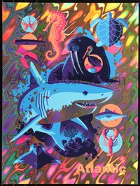 6x0664 TOM WHALEN signed #3/25 foil 18x24 art print 2023 Atlantic Marine Life, Holographic Lava!