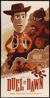 6x0865 TOY STORY 3 #214/295 12x24 art print 2017 Tom Whalen, Woody, Duel at Dawn, regular edition!