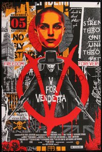 6x0441 V FOR VENDETTA #84/100 24x36 art print 2019 art by James Rheem Davis, regular edition!