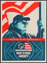 6x0686 WHERE TO INVADE NEXT #228/245 18x24 art print 2016 Mondo, Michael Moore by Shepard Fairey!