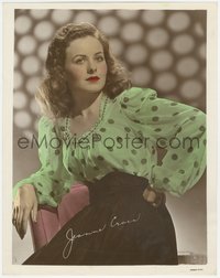 6y0588 JEANNE CRAIN color 11x14 still 1944 sexy portrait in polka dot blouse w/ facsimile signature!