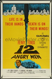 6y0995 12 ANGRY MEN 1sh 1957 Henry Fonda, Sidney Lumet jury classic, life is in their hands