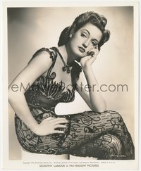 6y1582 DOROTHY LAMOUR 8x10 still 1943 wonderful seated portrait in sheer beaded outfit by Schafer!