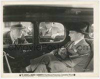 6y1592 G-MEN 8x10 still 1935 men look at smiling James Cagney with Tommy gun inside taxi cab!