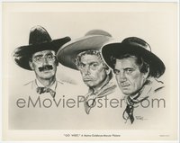 6y1595 GO WEST 8x10.25 still 1940 great art of cowboys Groucho, Chico & Harpo Marx by Morr Kusnet!