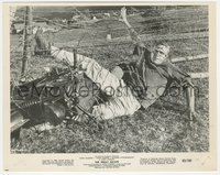 6y1597 GREAT ESCAPE 8x10 still 1963 Steve McQueen with motorcycle caught in barbed wire at climax!