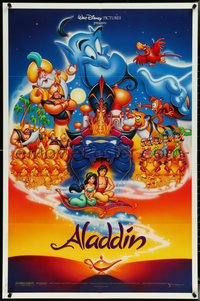 6y1000 ALADDIN DS 1sh 1992 Walt Disney Arabian fantasy cartoon, Calvin Patton & Hom art of cast!