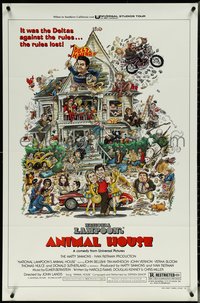 6y1009 ANIMAL HOUSE style B 1sh 1978 John Belushi, John Landis classic, art by Rick Meyerowitz!