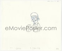 6y0298 SIMPSONS animation art 2000s cartoon pencil drawing of Ned Flanders pouring a glass of milk!